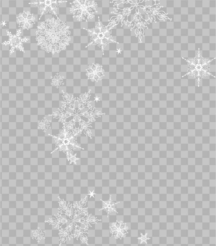 Black And White Angle Point Pattern White Floating Snowflakes PNG