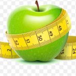 Green apple with wrapped with yellow measuring tape, Weight loss Weight management Dieting Physical exercise, Healthy weight-loss diet apple, food, weight Loss, granny Smith png