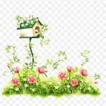 Flower, Hand Painted Flowers, Birdhouse On Red Flowers İllustration, Border, Watercolor Painting, Flower Arranging PNG